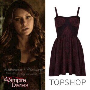 Topshop Burgundy Eyelash Lace Dress ASO Katherine Pierce / Elena Gilbert